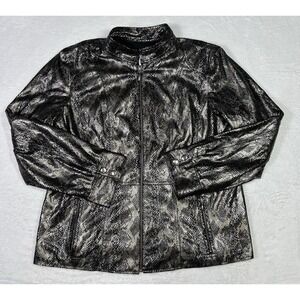 Chico's Jacket Womens Large / Size 2 Metallica Snakeskin Pattern Cocktail Party